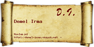Demel Irma névjegykártya