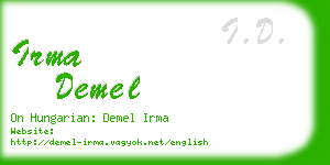 irma demel business card